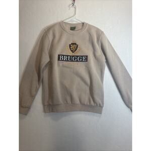 Vintage Brugge Belgium Pullover Sweater HTF Beige Long Arm